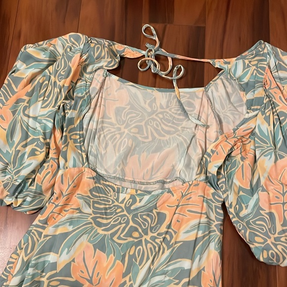 Jen’s pirate booty tropical printed midi dress backless with slits size medium - Picture 5 of 6